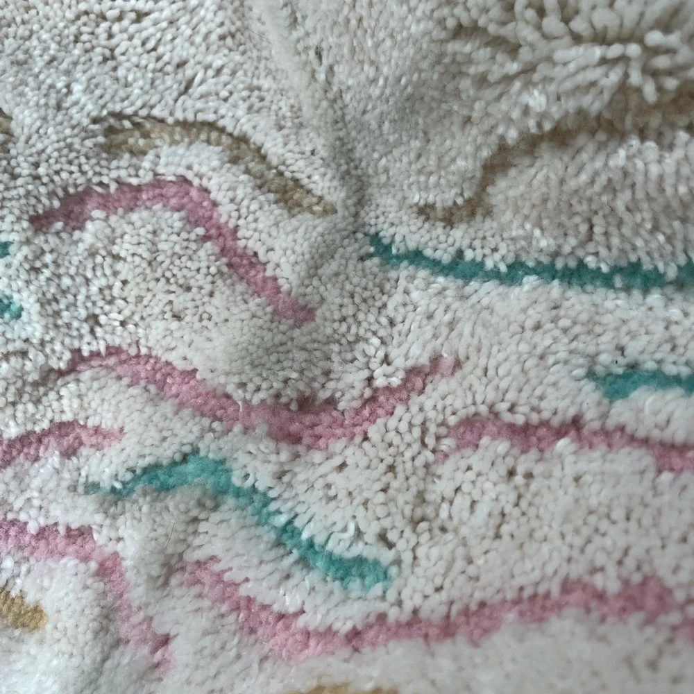JCPenney Multicolor Embroidered Vintage bath Toilet rug